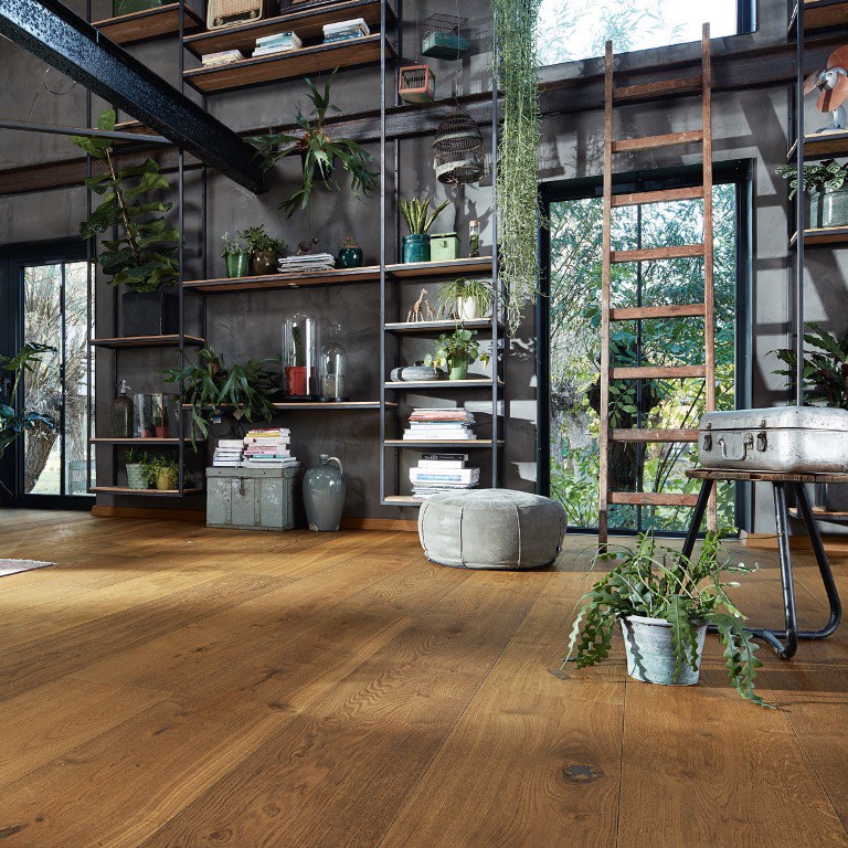 Паркетная доска Meister HD 400 Lindura Дуб Сухой 8748 2600×320×11 фото в интерьере